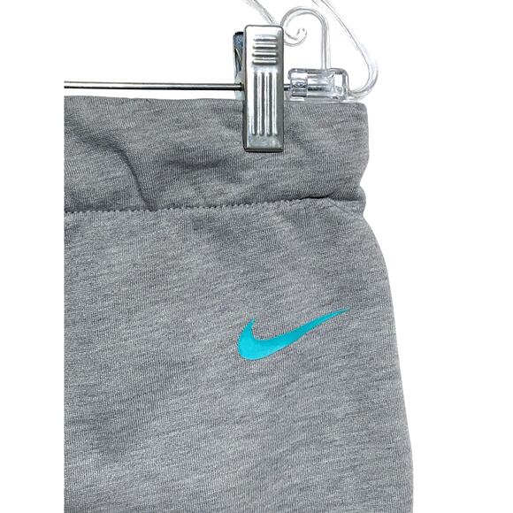 Nike Just Do It Spell Out Capri Pants Dri Fit Joggers Gray Blue Womens Large L - Picture 4 of 10